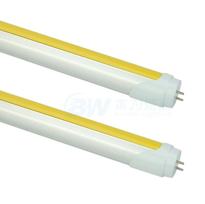 Anti UV 4ft 1.2m 18W 20W T8 Tubo de luz con cubierta amarilla
