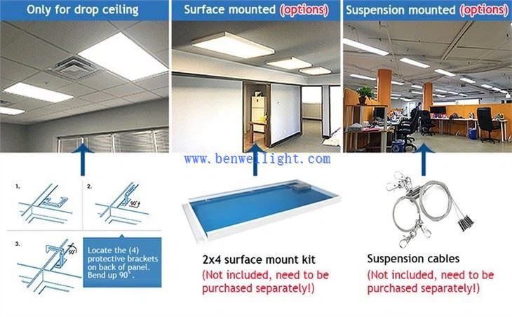 Monte la luz LED de techo de panel plano de 2x4 pies