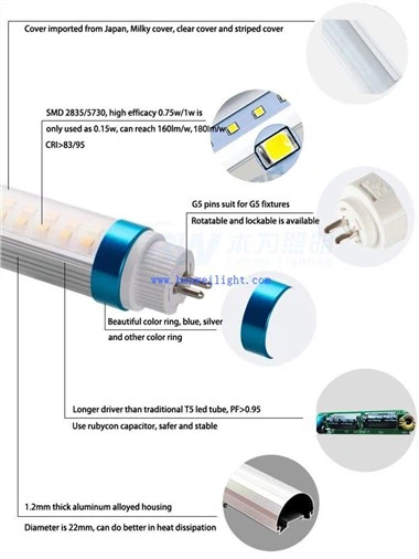 Reemplazo de luz de tubo LED T5