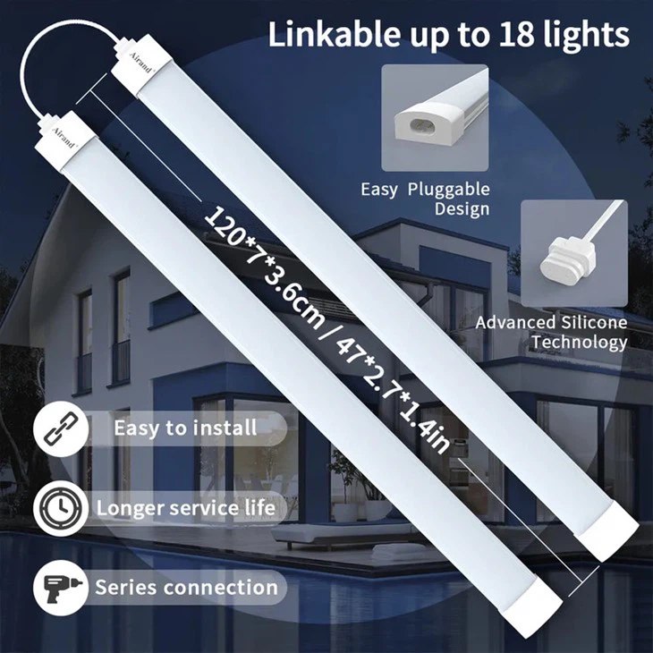 Luz de tubo LED Tri-proof de 36W con movimiento de microondas