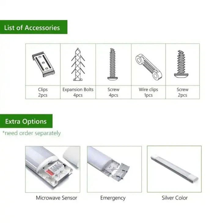 LED Sensor Emergency Linear Batten Light 2