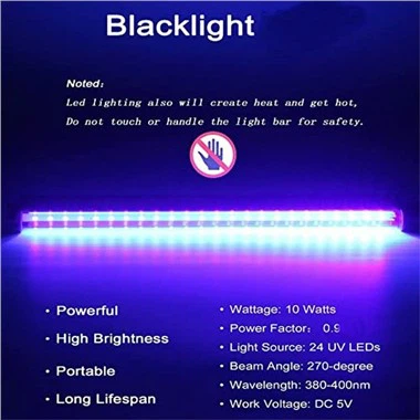 barra de luz negra led