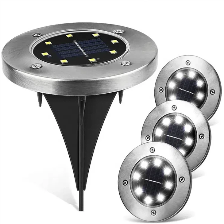 Luces solares de jardín de 8 LED: encendido/apagado automático, resistentes al agua para pasarelas y seguridad