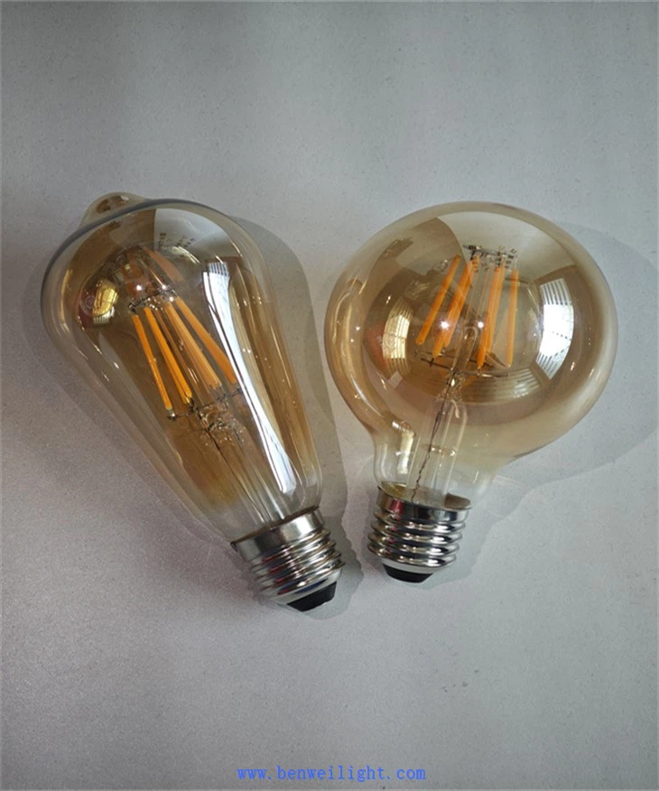 Bombilla LED tipo vela E14 G45: 6 W, luz blanca cálida, filamento transparente de 360 ​​grados