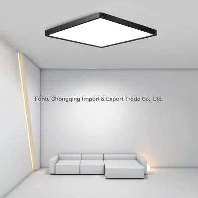 Lámparas de techo LED cuadradas de 24 W, montaje empotrado, lámpara de techo LED blanca neutra negra de 4000 K, anillo de lámpara de techo LED