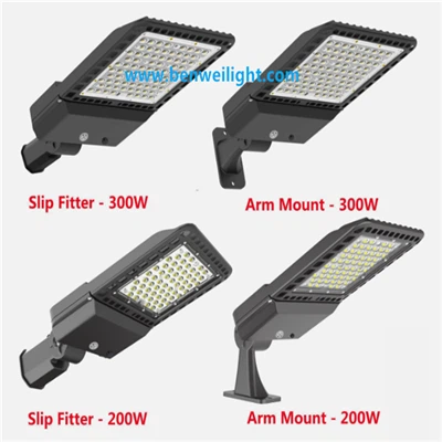 Luz de calle LED Shoebox de 300W/200W: accesorio comercial para exteriores para estacionamiento