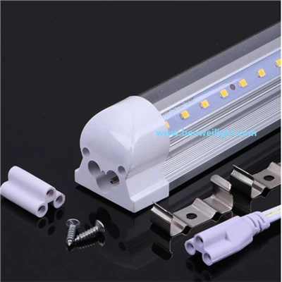 Tubo de luz LED integrado T5 de 85-265 V, cubierta transparente