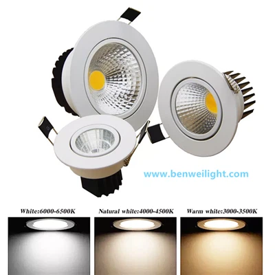 Luz empotrable LED COB regulable, varios{0}}vatios, 85 V-240 V