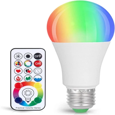Bombilla LED que cambia de color-, 820 LM regulable E26 10W RGBW