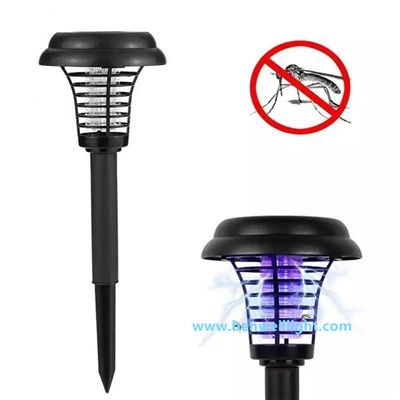Lámpara antimosquitos alimentada por energía Solar, exterminador de insectos, luz LED para jardín, plástico redondo para interiores y exteriores