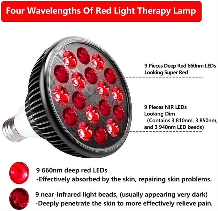 660nm Light Therapy Bulb 18 High-Power LEDs high quality